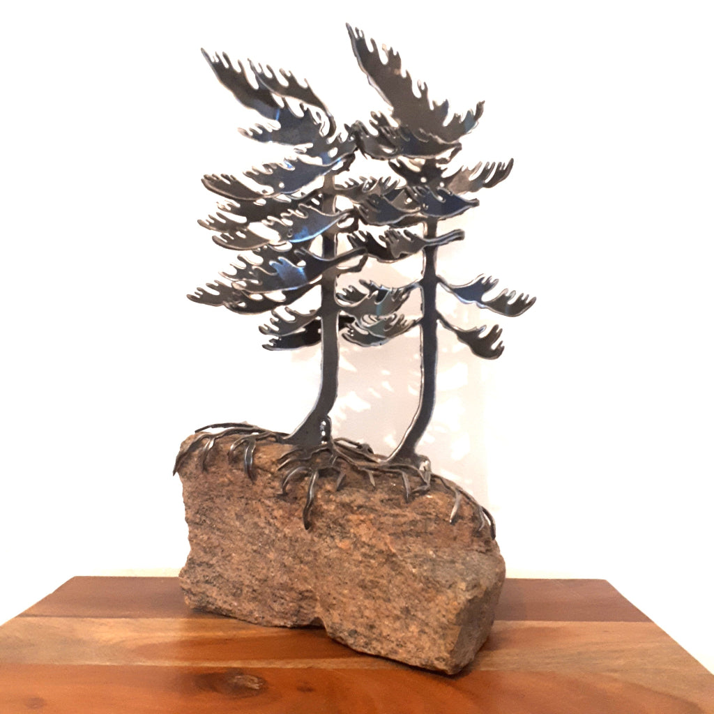 Steel Tree Sculpture with Two trees – Ten Toe'n Shoe Shop
