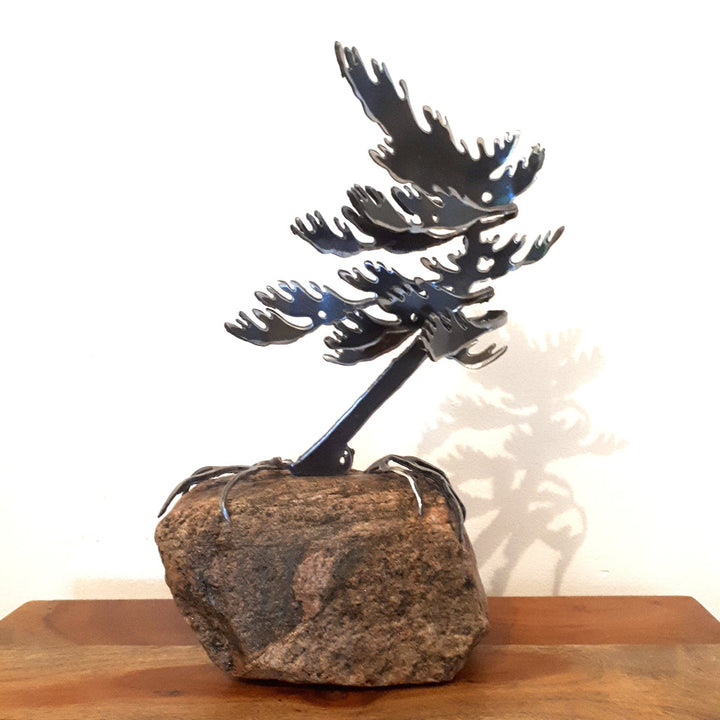 Cut-Steel Sculpture 250 - Tree on Granite